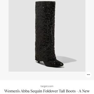 Fold-over sequin boots